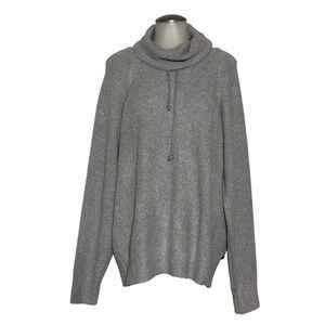 Gaiam Greenwich Sweater Women XL Light Grey Heather Cowl Neck New With Tags